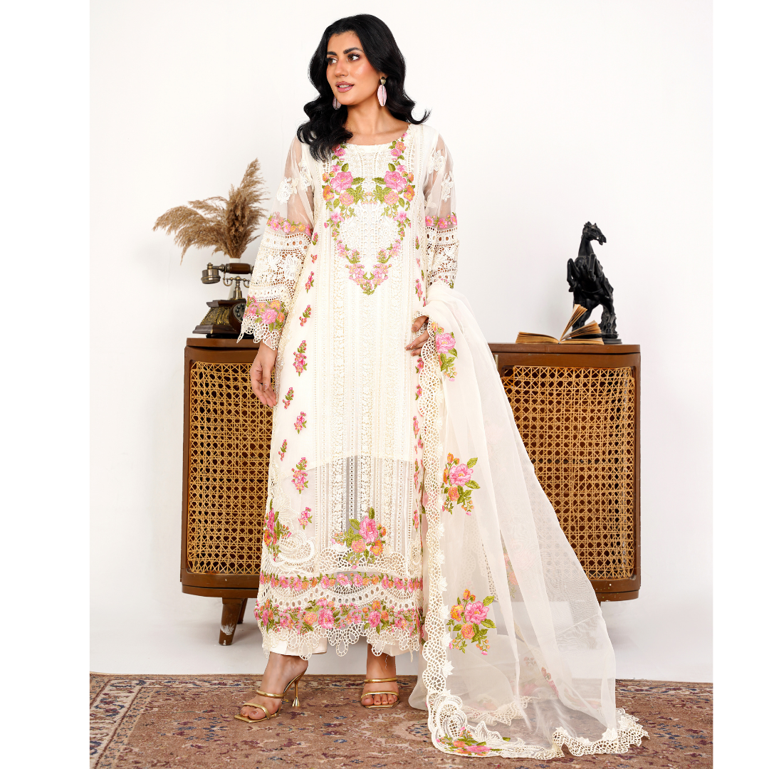 Organza 001-IVORY FORMAL DRESS