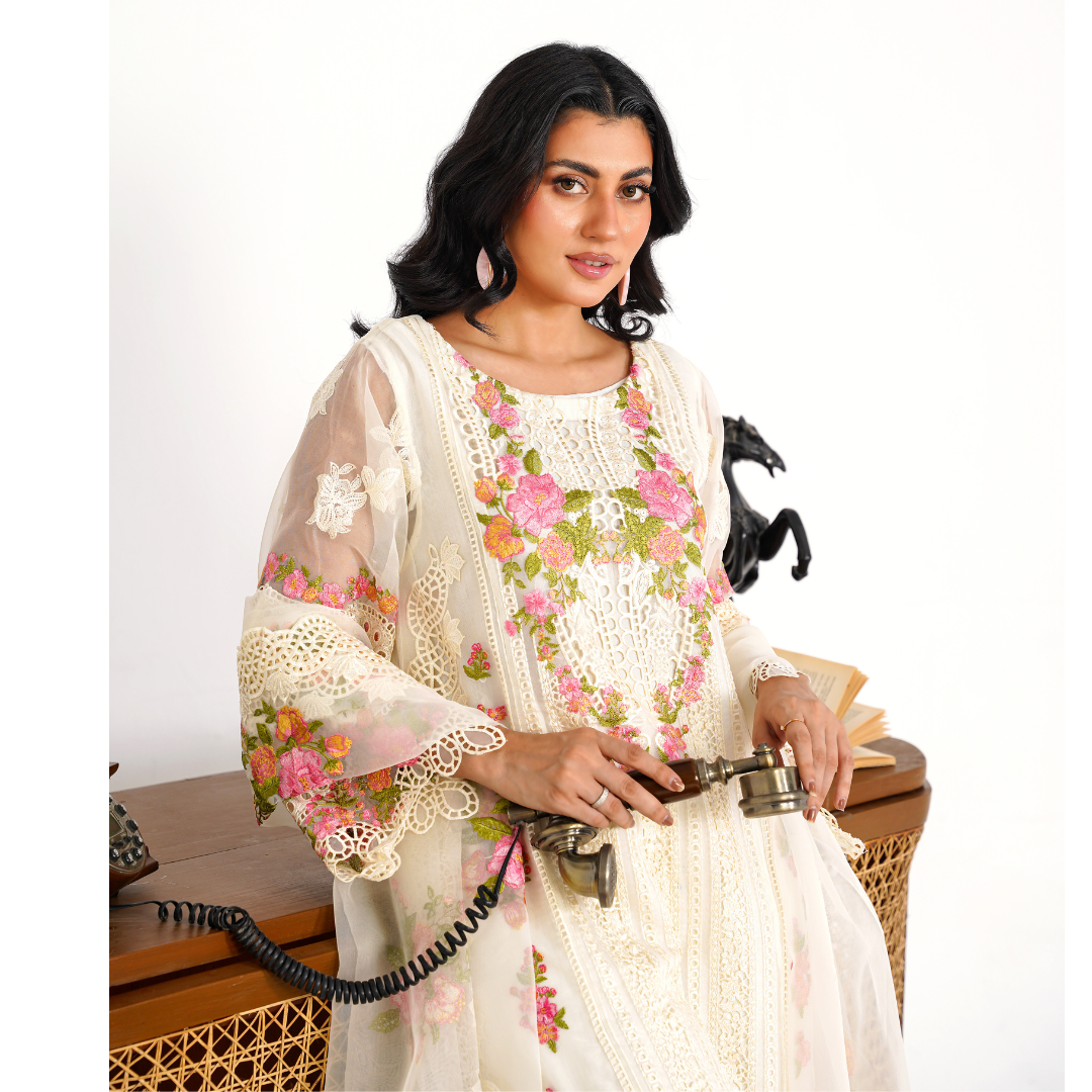 Organza 001-IVORY FORMAL DRESS